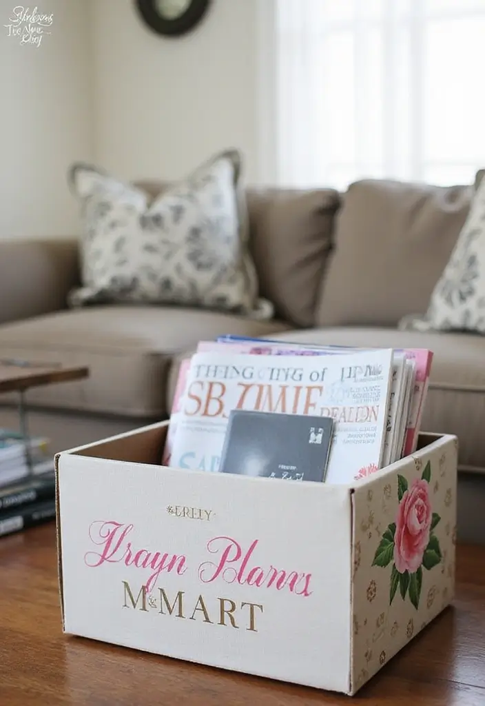 26 DIY Shoe Box Ideas That Organize and Decorate Stylishly - 5. Magazine Holder