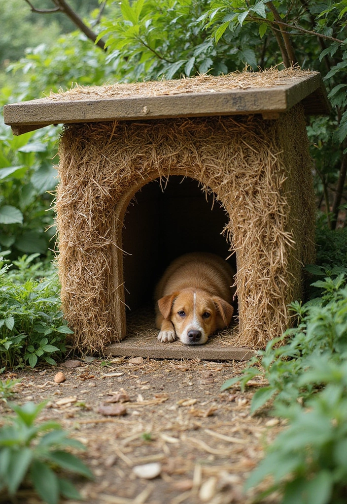 26 DIY Whelping Box Ideas That Are Safe and Comfortable - 11. Eco-Friendly Straw Bale Whelping Box