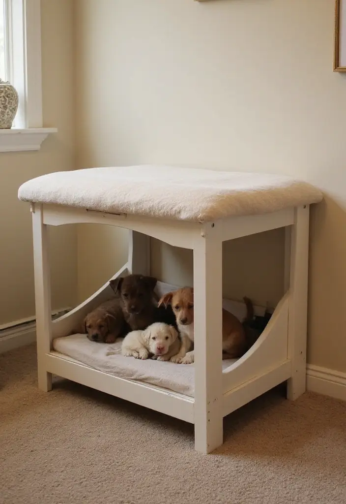 26 DIY Whelping Box Ideas That Are Safe and Comfortable - 18. Elevated Whelping Box for Easy Access
