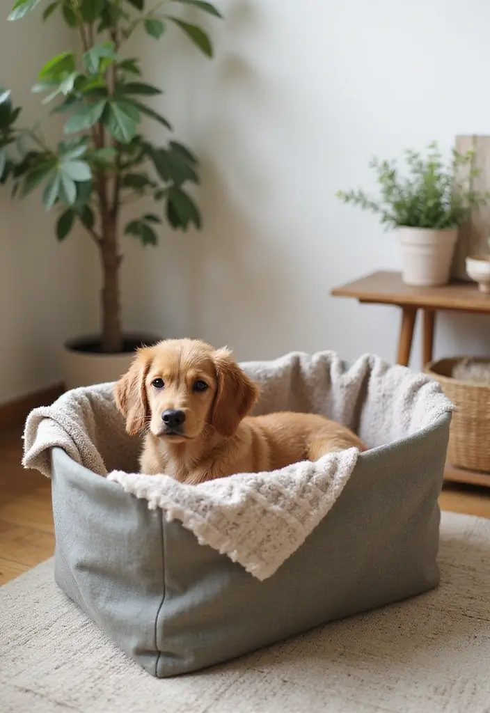 26 DIY Whelping Box Ideas That Are Safe and Comfortable - 4. Cozy Fabric-Covered Whelping Box