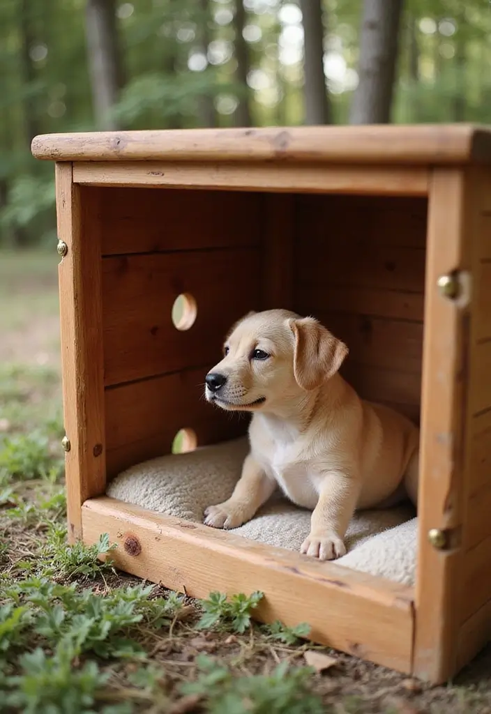 26 DIY Whelping Box Ideas That Are Safe and Comfortable - 7. Natural Wood Cedar Whelping Box