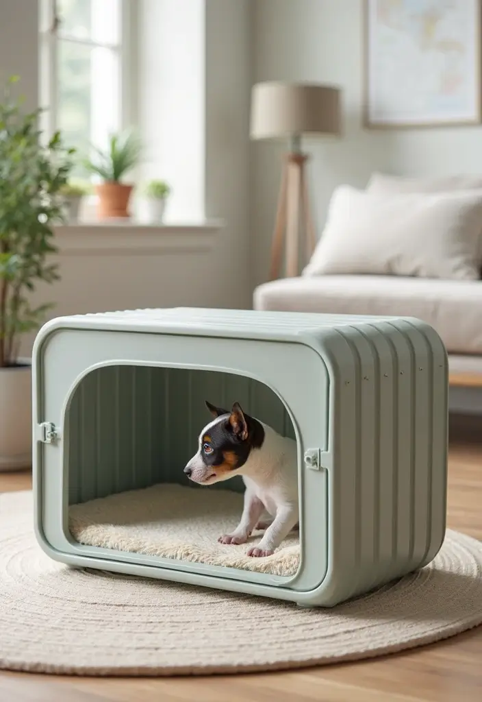 26 DIY Whelping Box Ideas That Are Safe and Comfortable - 8. Stylish Corrugated Plastic Whelping Box