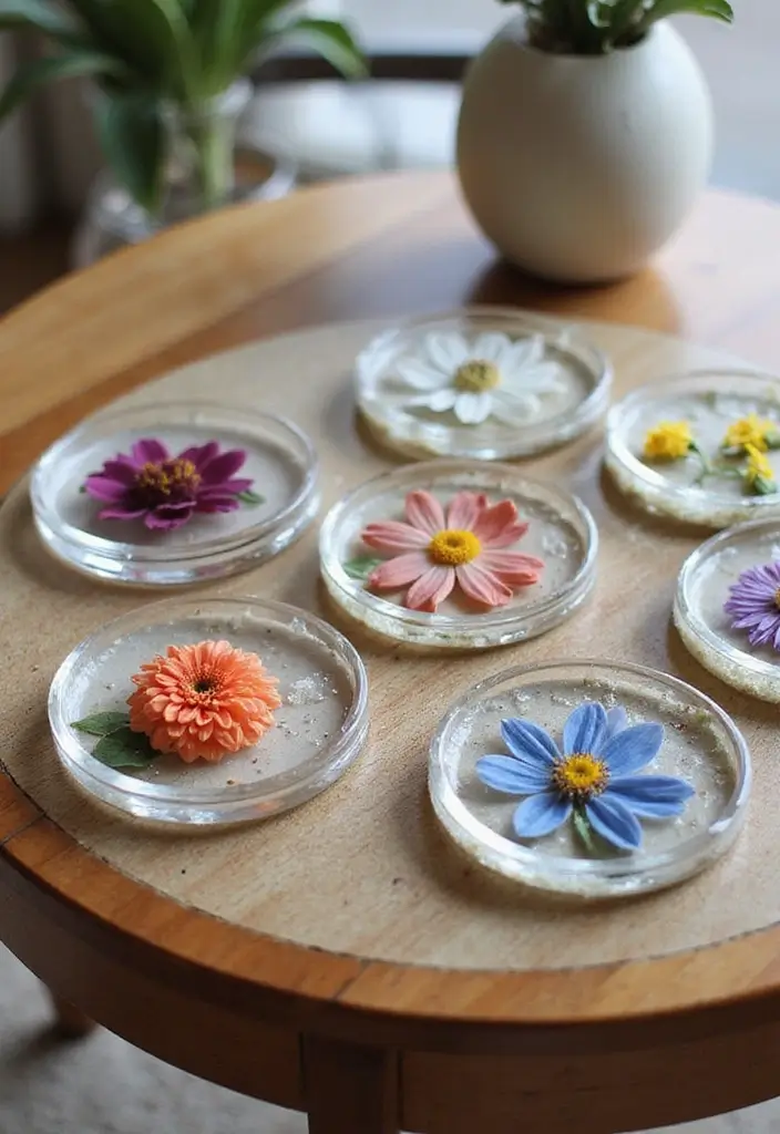 26 Flowers Craft Ideas That Bring Beauty and Nature Into Projects - 10. Pressed Flower Coasters