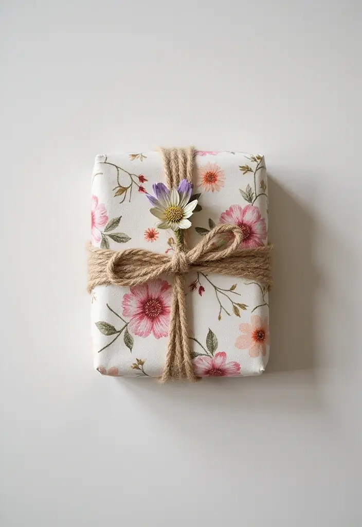 26 Flowers Craft Ideas That Bring Beauty and Nature Into Projects - 14. Floral Gift Wrapping
