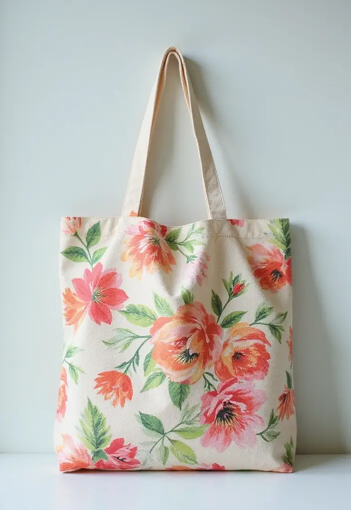 26 Flowers Craft Ideas That Bring Beauty and Nature Into Projects - 24. Flower-Printed Tote Bags