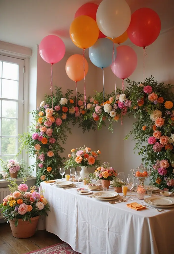 26 Flowers Craft Ideas That Bring Beauty and Nature Into Projects - 25. Flower-Themed Party Decor