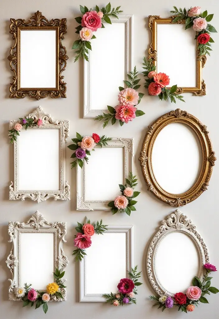 26 Flowers Craft Ideas That Bring Beauty and Nature Into Projects - 3. Floral Photo Frames