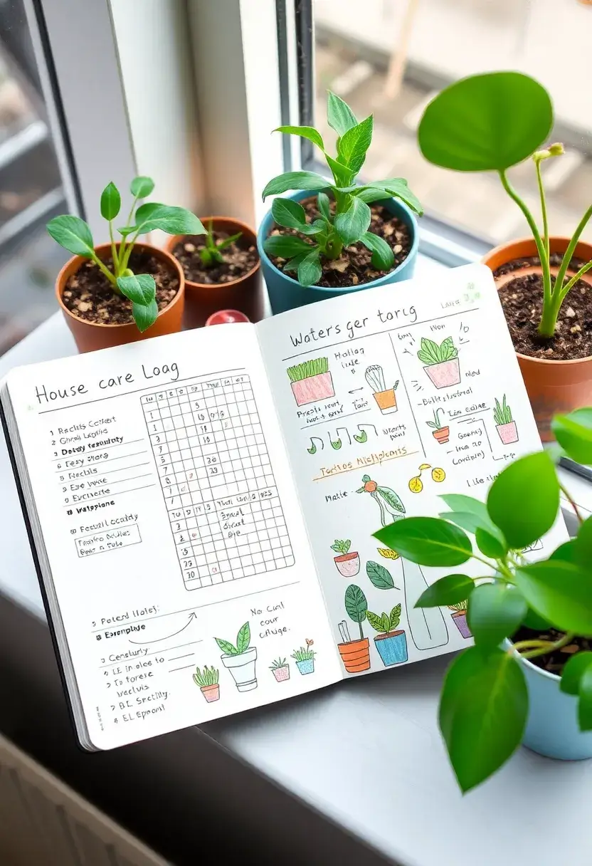 26 Grid Journal Ideas That Make Organization Easy, Fun, and Stylish - 11. Houseplant Care Logs