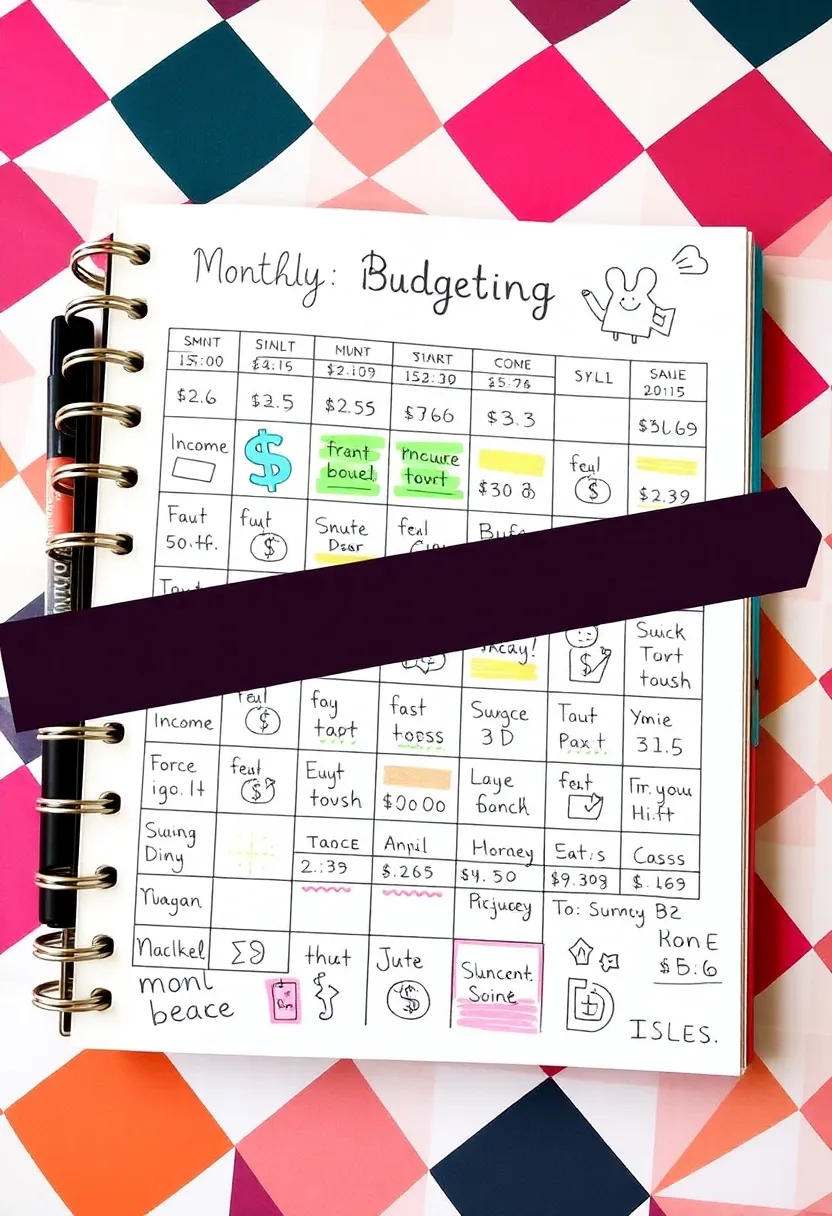 26 Grid Journal Ideas That Make Organization Easy, Fun, and Stylish - 12. Monthly Budgeting Grids