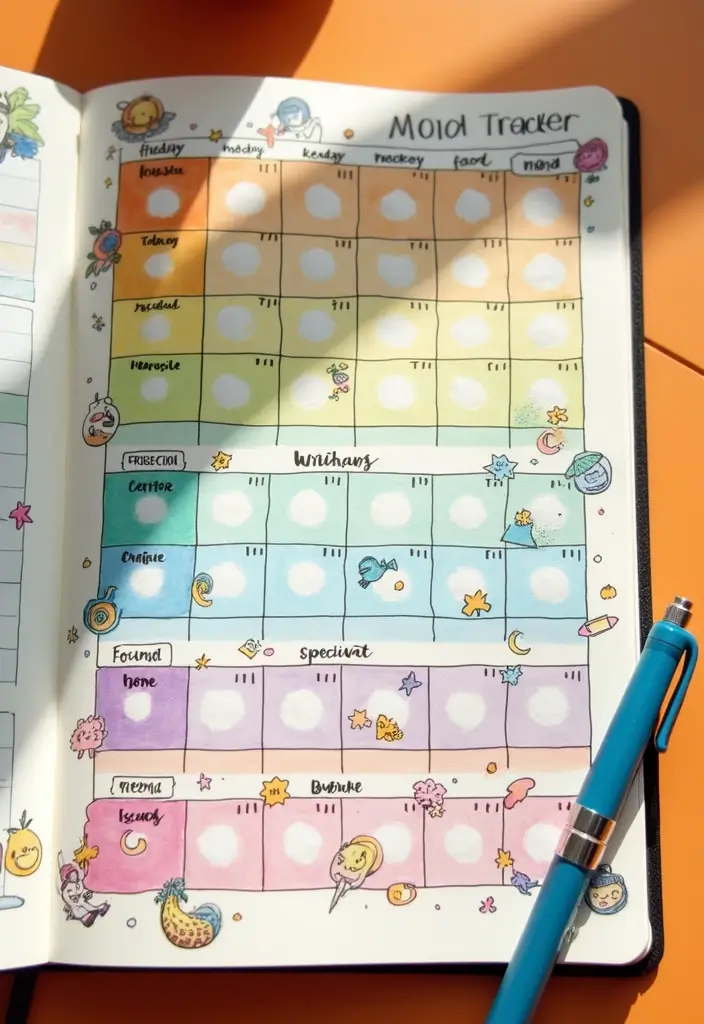 26 Grid Journal Ideas That Make Organization Easy, Fun, and Stylish - 2. Mood Tracker Grids