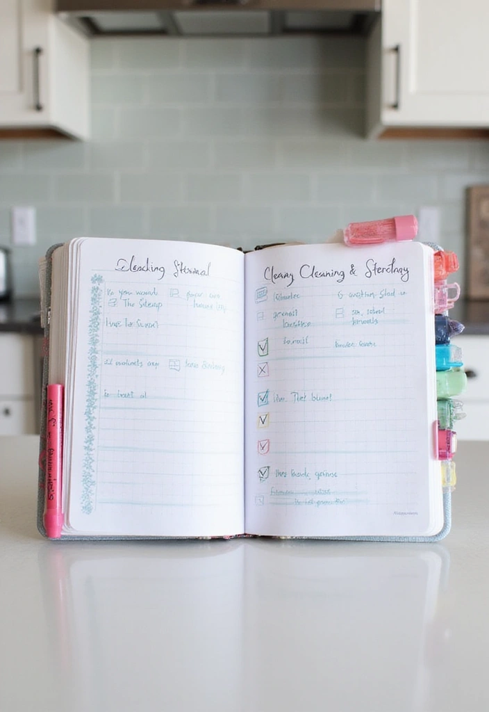 26 Grid Journal Ideas That Make Organization Easy, Fun, and Stylish - 22. Cleaning Schedule Grids