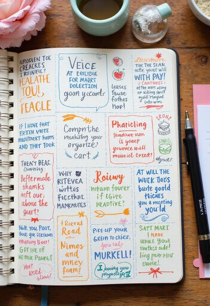 26 Grid Journal Ideas That Make Organization Easy, Fun, and Stylish - 25. Journal Prompts Grid