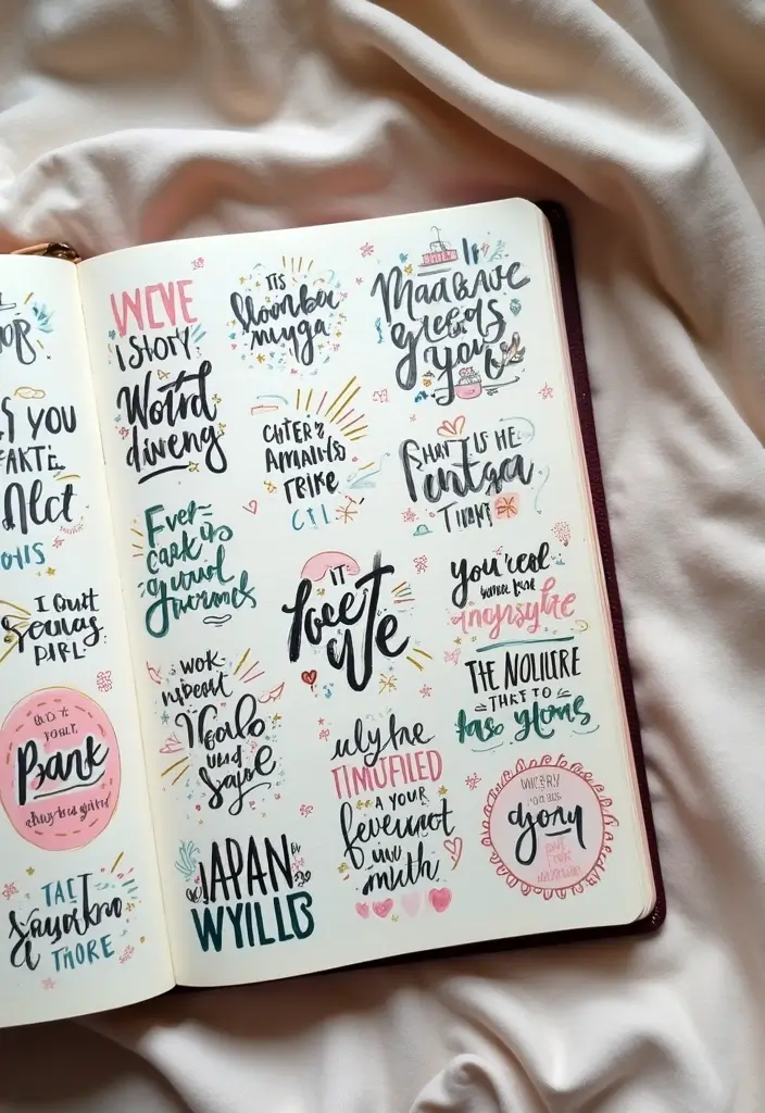 26 Grid Journal Ideas That Make Organization Easy, Fun, and Stylish - 3. Inspirational Quotes Page