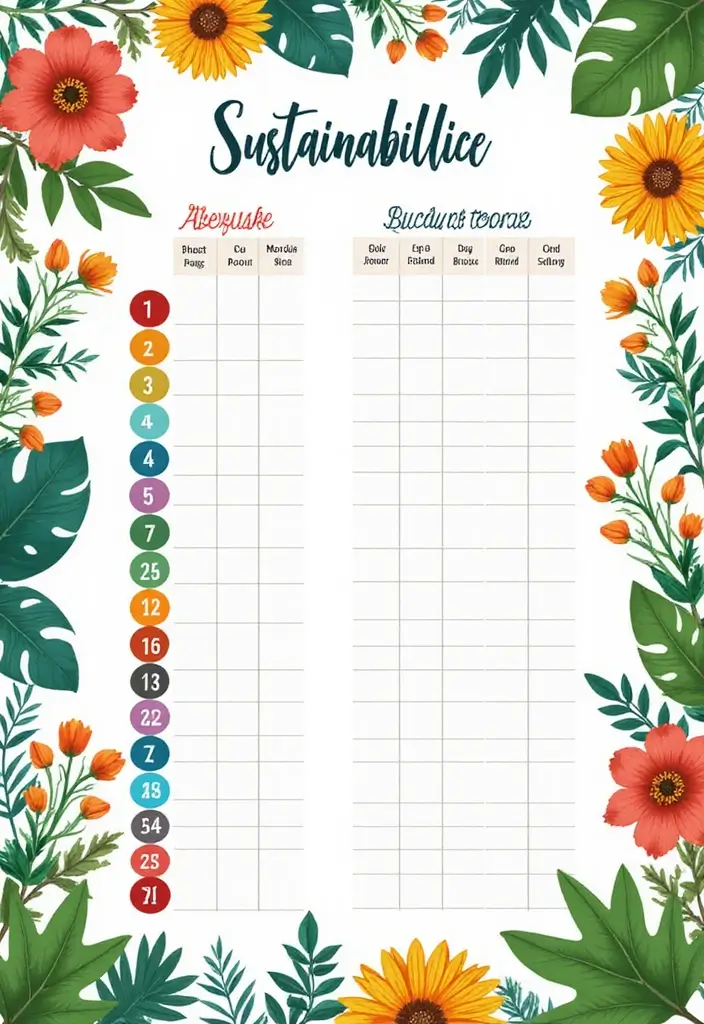 26 Grid Journal Ideas That Make Organization Easy, Fun, and Stylish - 4. Sustainability Goals Tracker
