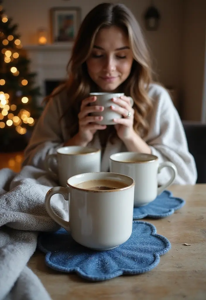 26 Jeans Decoration Ideas That Customize Your Wardrobe With Style - 18. Denim Mug Rugs