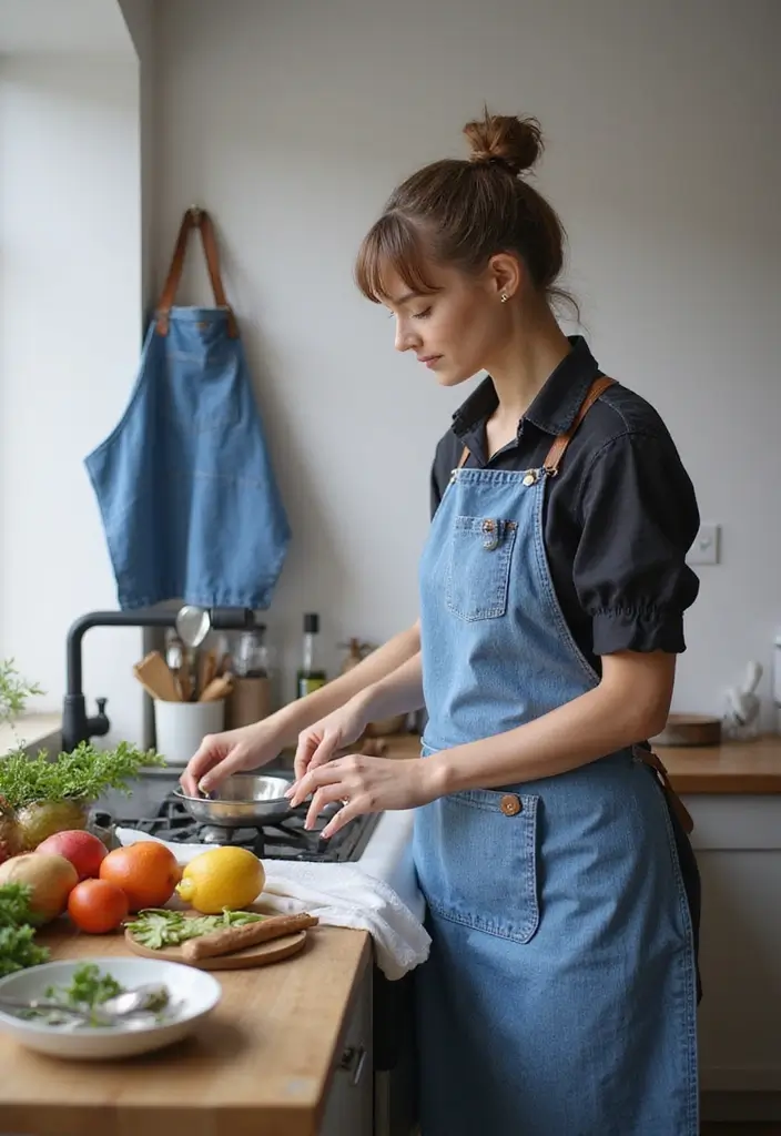 26 Jeans Decoration Ideas That Customize Your Wardrobe With Style - 24. Denim Apron