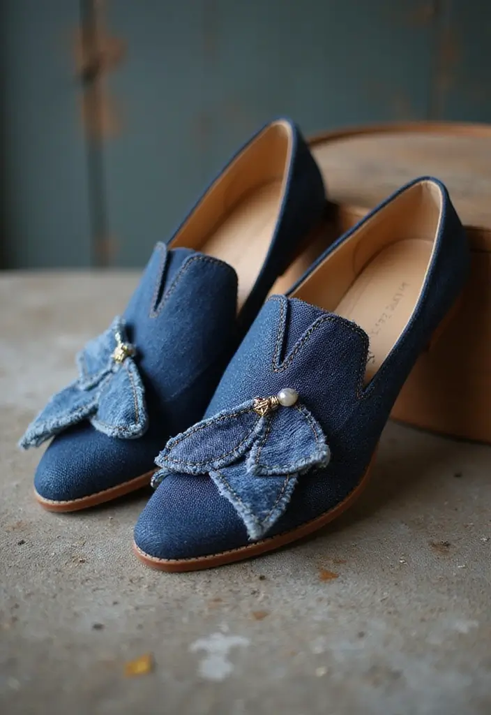 26 Jeans Decoration Ideas That Customize Your Wardrobe With Style - 25. Denim Shoe Embellishments