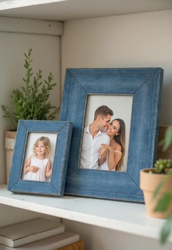 26 Jeans Decoration Ideas That Customize Your Wardrobe With Style - 26. Denim Picture Frames