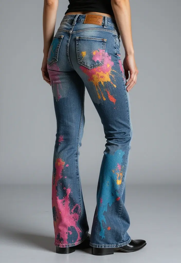 26 Jeans Painting Ideas That Customize Your Wardrobe With Style - 1. Abstract Art Denim