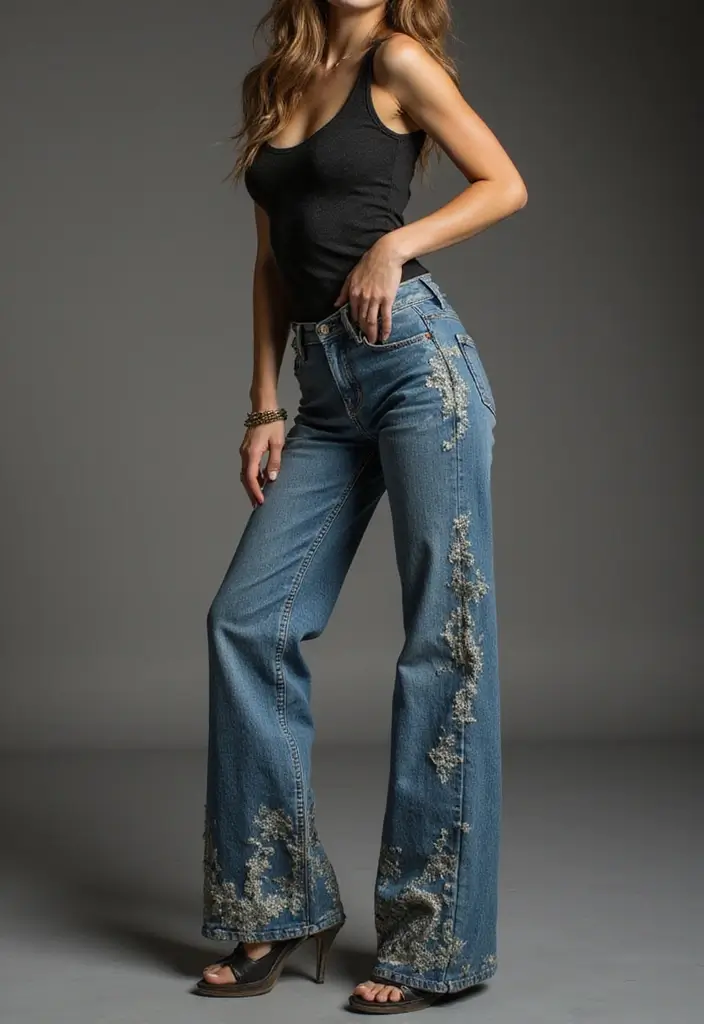 26 Jeans Painting Ideas That Customize Your Wardrobe With Style - 24. Textured Paints