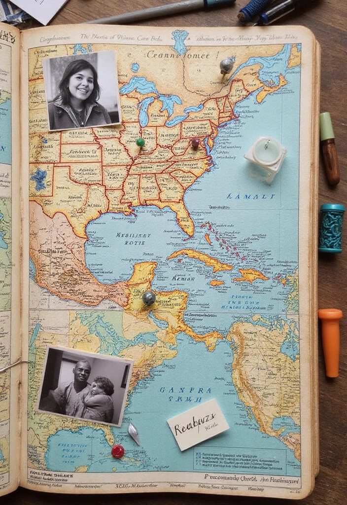26 Junk Journal Ideas That Are Perfect For Personalized Memory Keeping - 11. Travel Map Memories