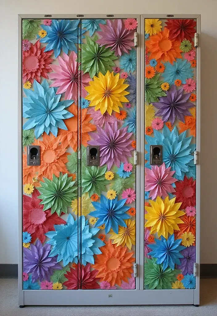 26 Locker Painting Ideas That Personalize Your Space in Style - 14. Mosaic Masterpiece