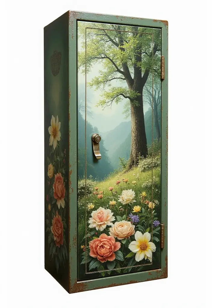 26 Locker Painting Ideas That Personalize Your Space in Style - 2. Nature-Inspired Mural