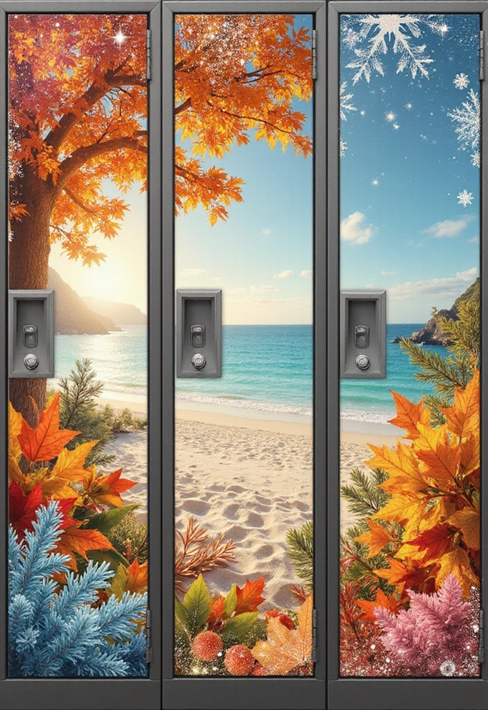 26 Locker Painting Ideas That Personalize Your Space in Style - 20. Seasonal Celebrations