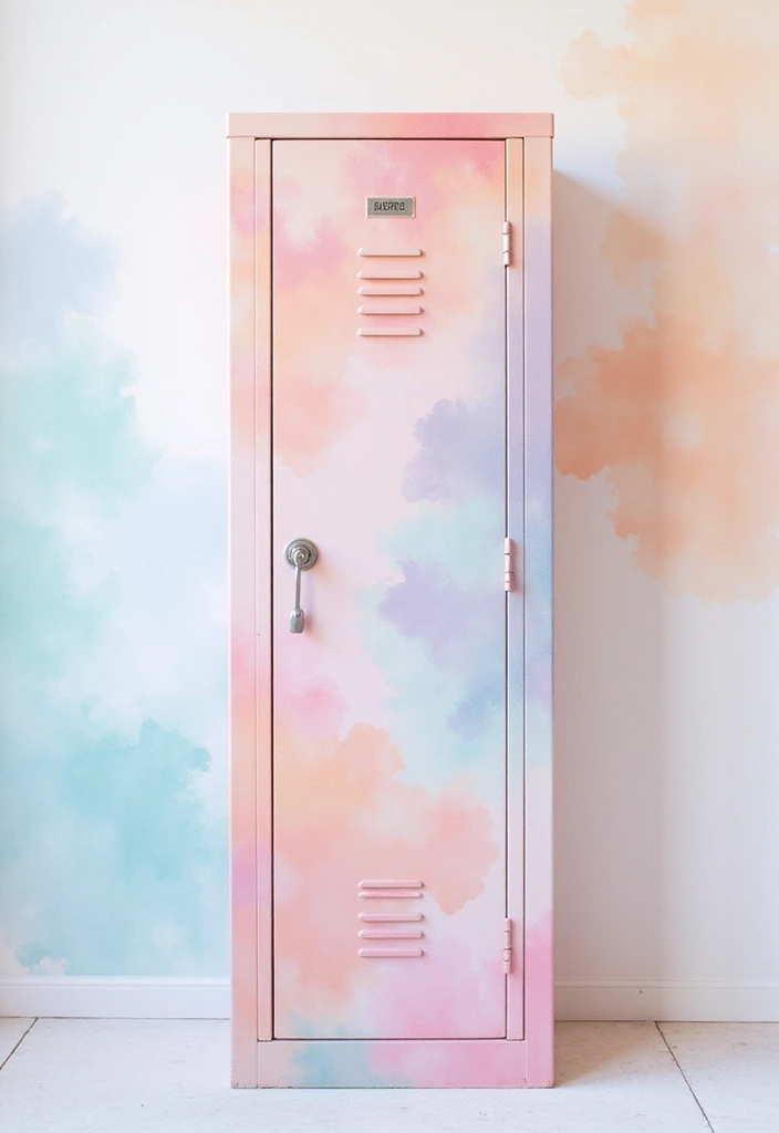 26 Locker Painting Ideas That Personalize Your Space in Style - 22. Ethereal Watercolor Wash