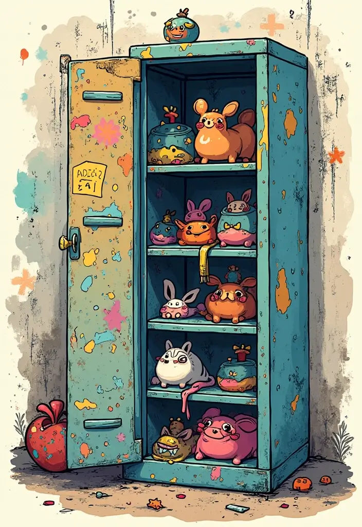 26 Locker Painting Ideas That Personalize Your Space in Style - 24. Doodle Delight