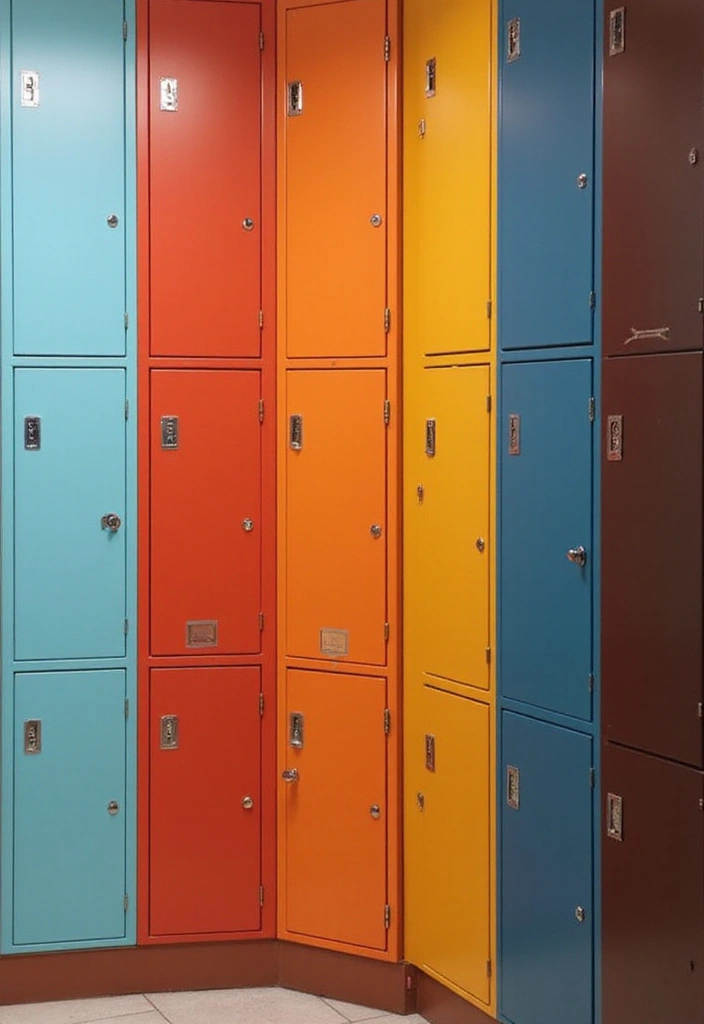 26 Locker Painting Ideas That Personalize Your Space in Style - 25. Bold Stripe Designs
