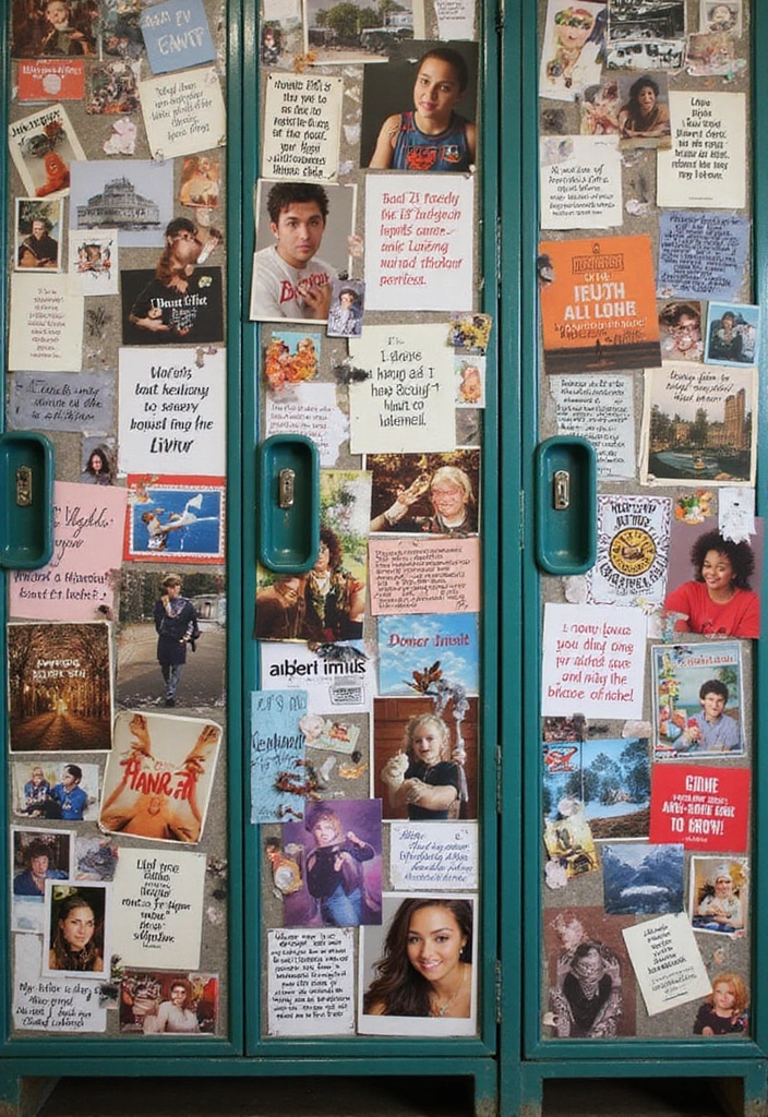 26 Locker Painting Ideas That Personalize Your Space in Style - 26. Creative Collage