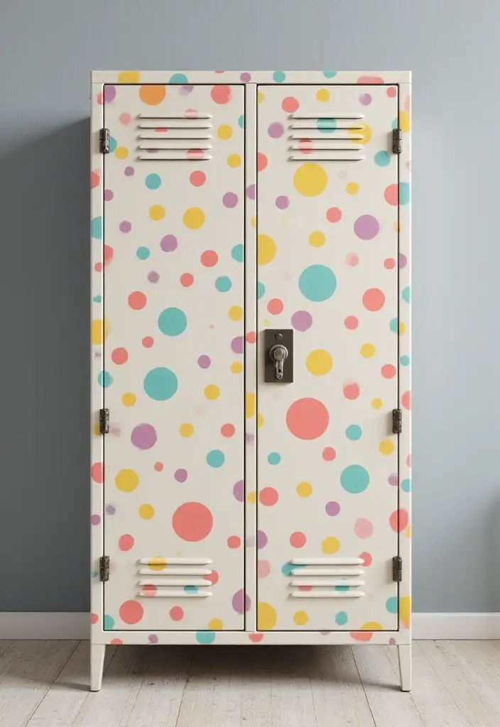 26 Locker Painting Ideas That Personalize Your Space in Style - 4. Classic Polka Dots