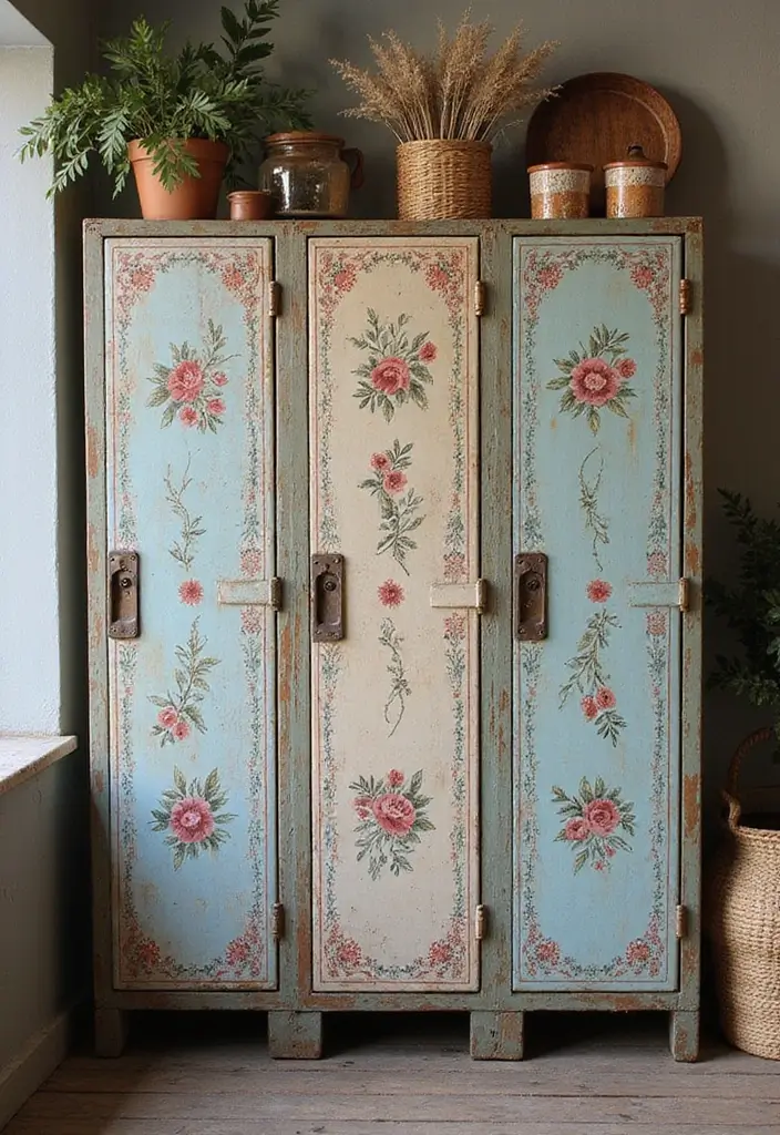 26 Locker Painting Ideas That Personalize Your Space in Style - 8. Bohemian Vibes