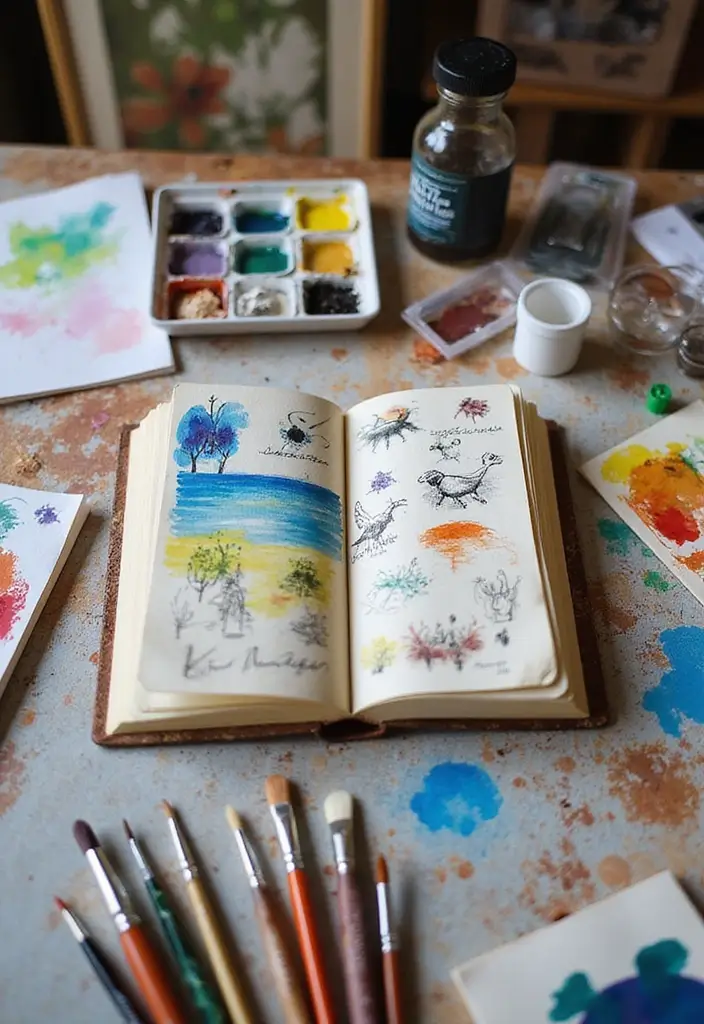 26 Mini Junk Journal Ideas That Are Cute, Portable, and Creative - 11. Art Challenge Journal