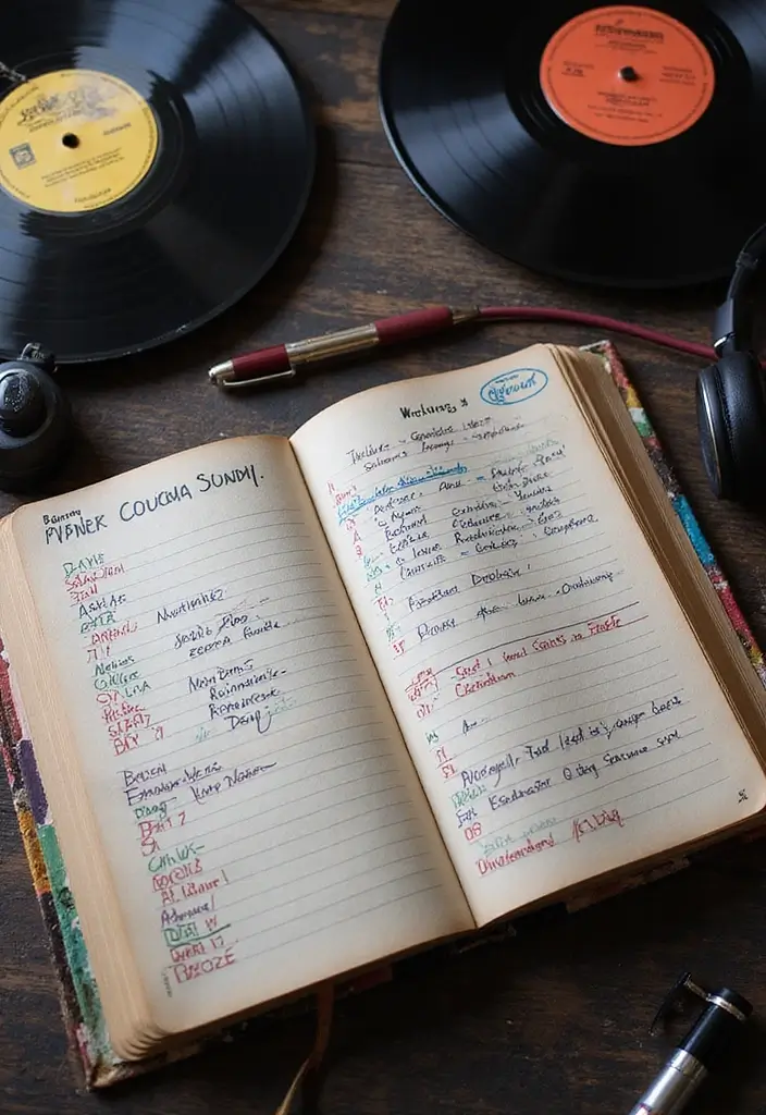 26 Mini Junk Journal Ideas That Are Cute, Portable, and Creative - 20. Music Playlist Journal