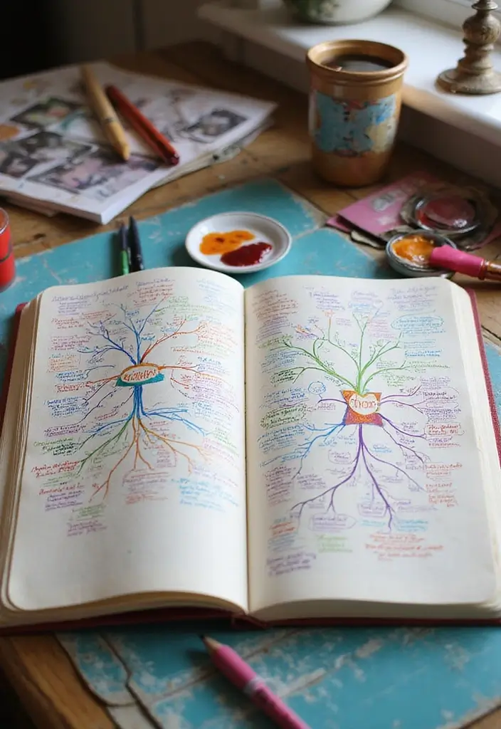 26 Mini Junk Journal Ideas That Are Cute, Portable, and Creative - 21. Mind Map Journal
