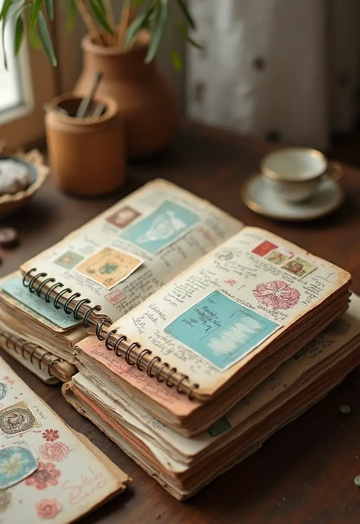 26 Mini Junk Journal Ideas That Are Cute, Portable, and Creative - 3. Themed Vintage Postcard Journal