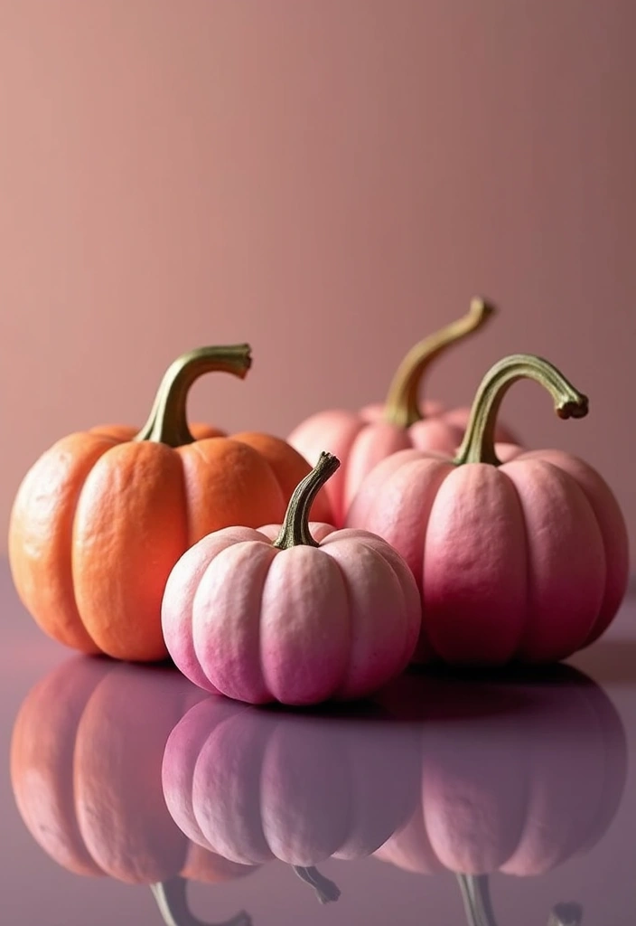 26 Mini Pumpkin Painting Ideas That Are Adorable and Perfect for Decor - 2. Ombre Effect Masterpiece