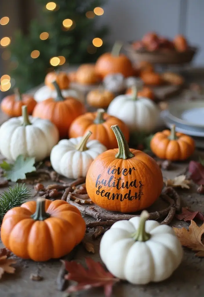 26 Mini Pumpkin Painting Ideas That Are Adorable and Perfect for Decor - 21. Seasonal Quotes