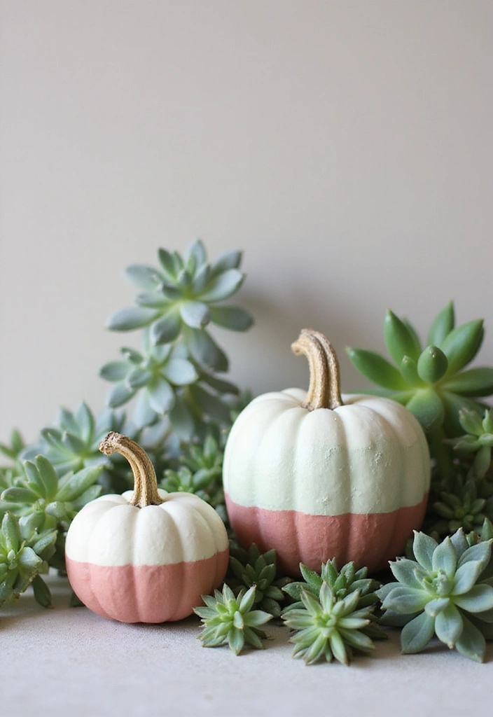 26 Mini Pumpkin Painting Ideas That Are Adorable and Perfect for Decor - 25. Succulent Inspired