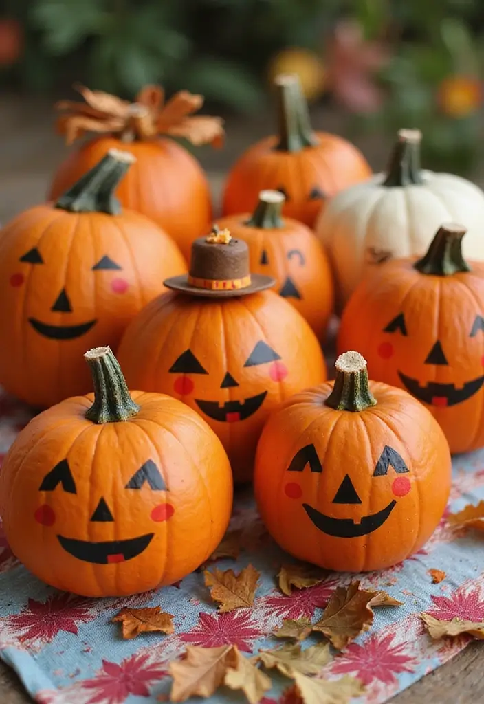 26 Mini Pumpkin Painting Ideas That Are Adorable and Perfect for Decor - 3. Whimsical Faces