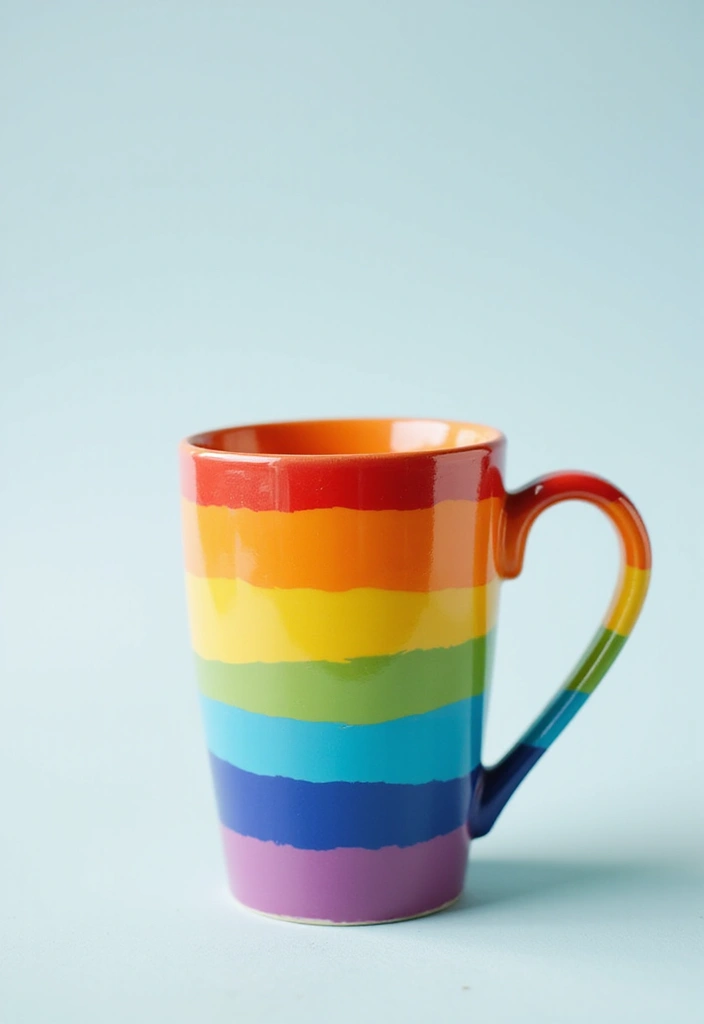 26 Mug Painting Ideas Easy That Turn Ordinary Cups Into Unique Gifts - 12. Rainbow Radiance