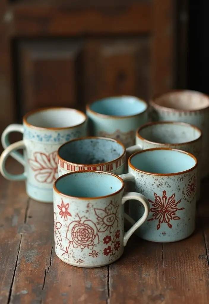 26 Mug Painting Ideas Easy That Turn Ordinary Cups Into Unique Gifts - 14. Stenciled Designs