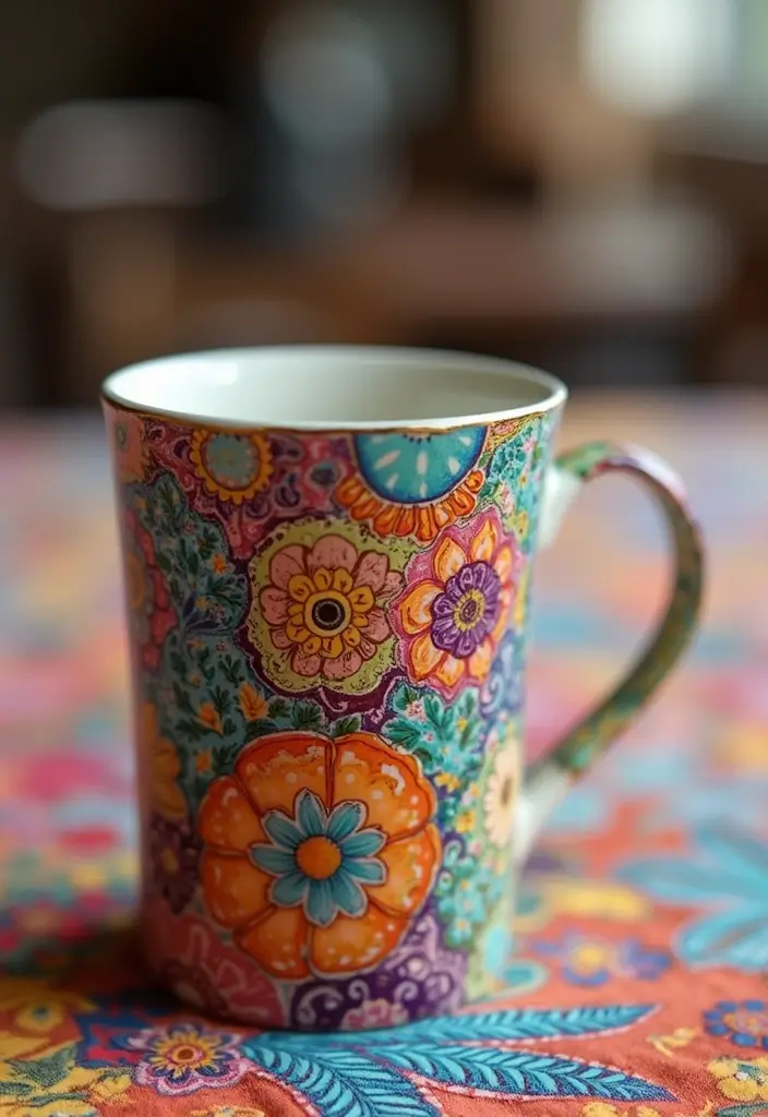 26 Mug Painting Ideas Easy That Turn Ordinary Cups Into Unique Gifts - 17. Patchwork Patterns