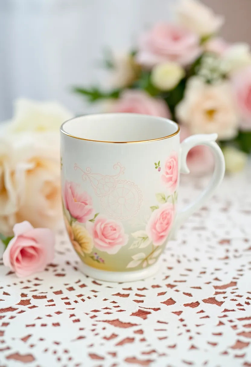 26 Mug Painting Ideas Easy That Turn Ordinary Cups Into Unique Gifts - 18. Elegant Lace