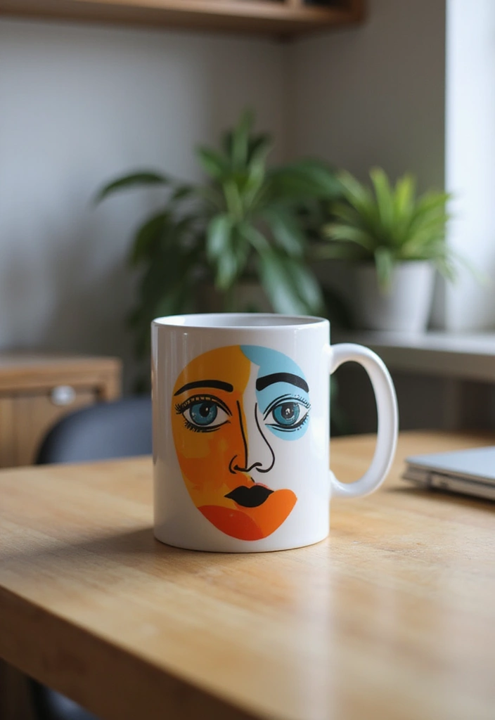 26 Mug Painting Ideas Easy That Turn Ordinary Cups Into Unique Gifts - 19. Abstract Faces