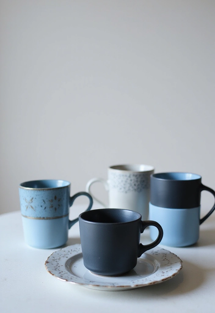 26 Mug Painting Ideas Easy That Turn Ordinary Cups Into Unique Gifts - 9. Monochrome Magic
