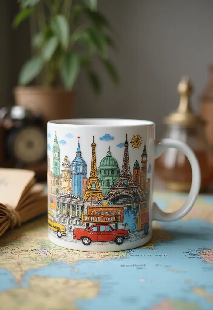 26 Mug Painting Ideas That Transform Your Drinkware Into Cute Personalized Gifts - 13. Travel Memories