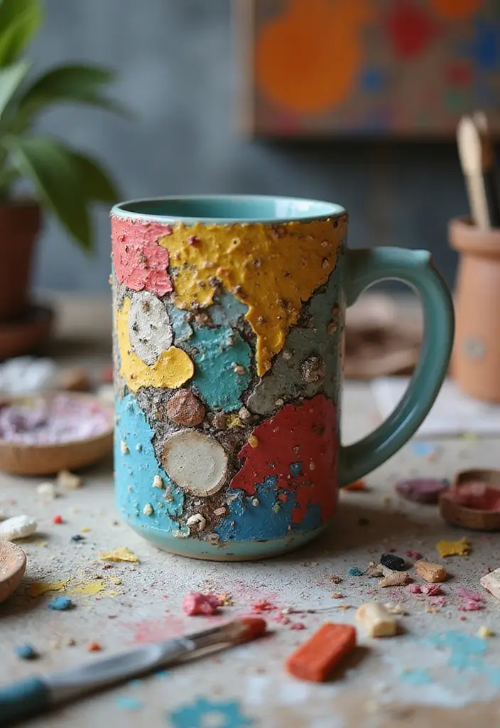 26 Mug Painting Ideas That Transform Your Drinkware Into Cute Personalized Gifts - 14. Mixed Media